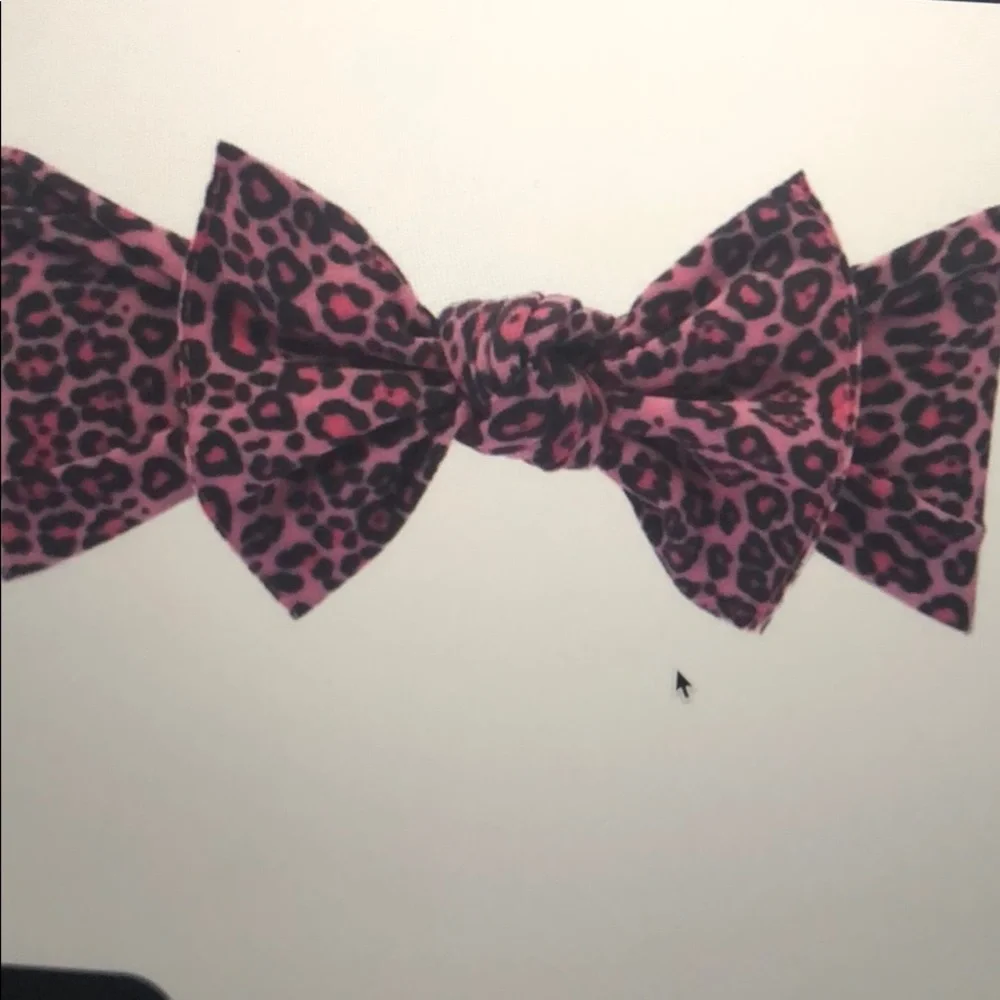 Baby bling hot pink leopard printed knot headband